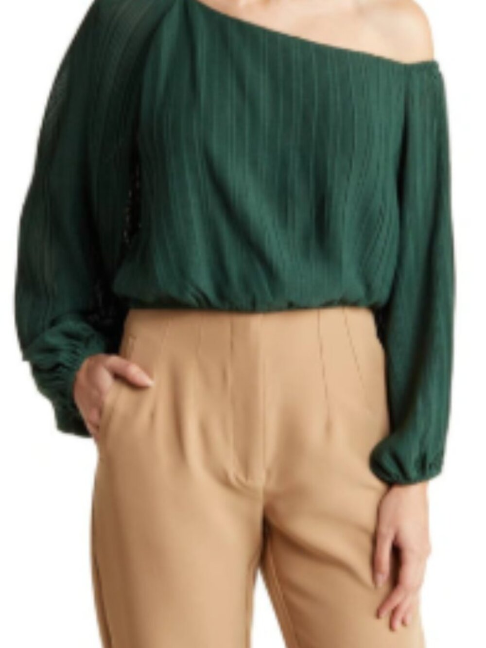 ASTR The Label Asymmetrical Dark Green Blouse - Picture 6 of 6